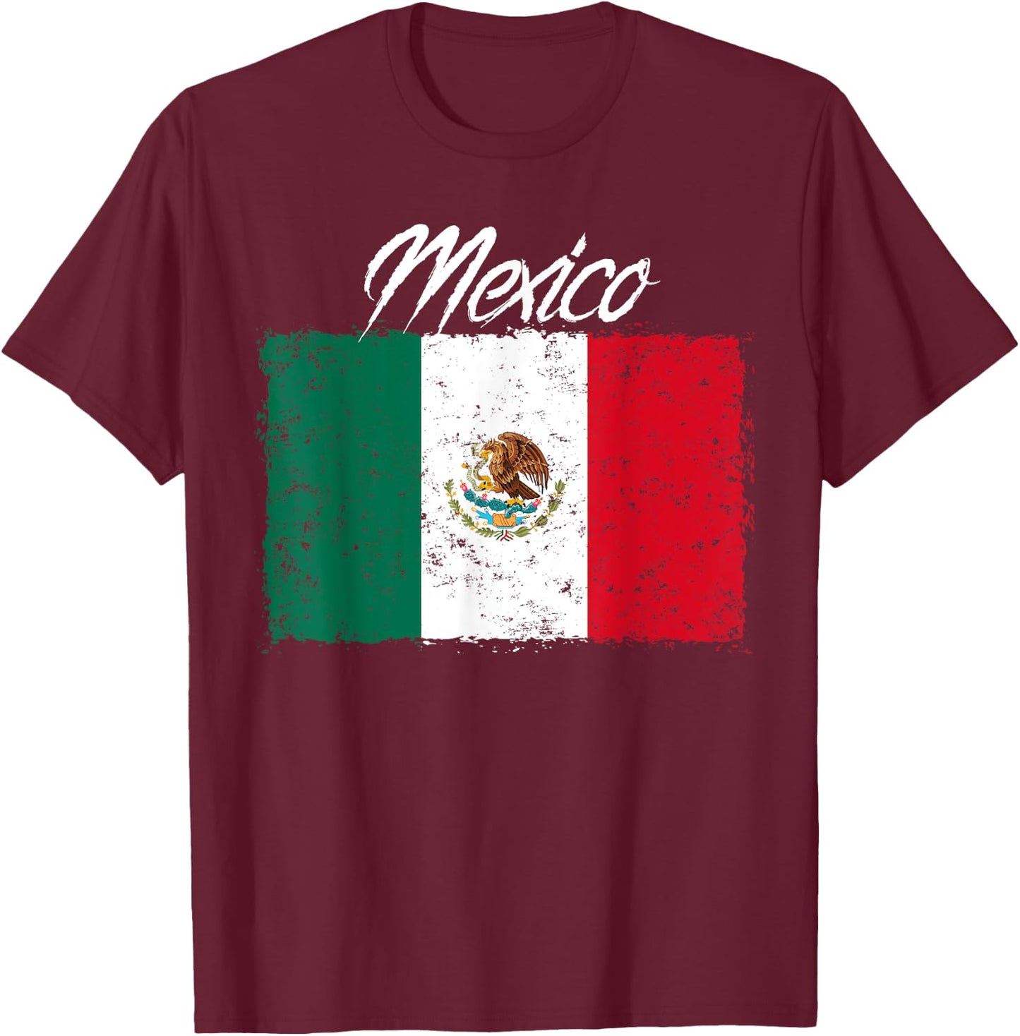 Mexico Flag Mexican T-Shirt - T-Shirt | Maroon