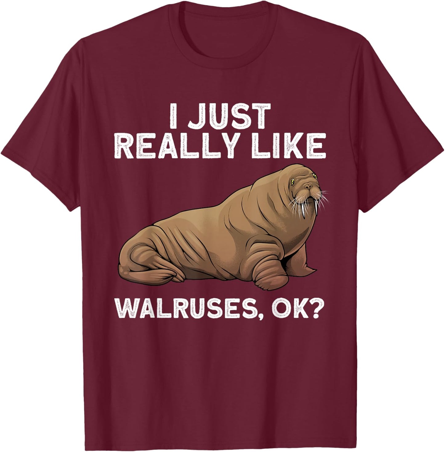 Cool Walrus Art Women Pinniped Animal Walrus Lover T-Shirt - T-Shirt | Maroon