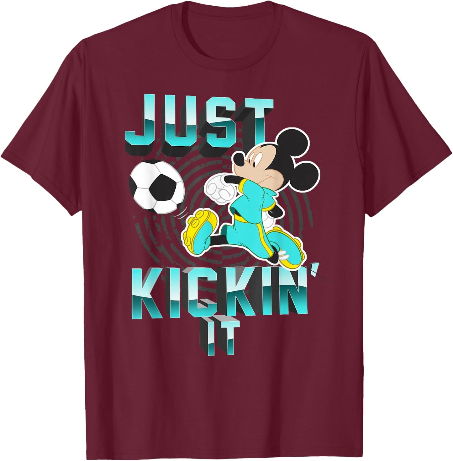 Disney Mickey Mouse Just Kickin' It Soccer T-Shirt - T-Shirt | Maroon