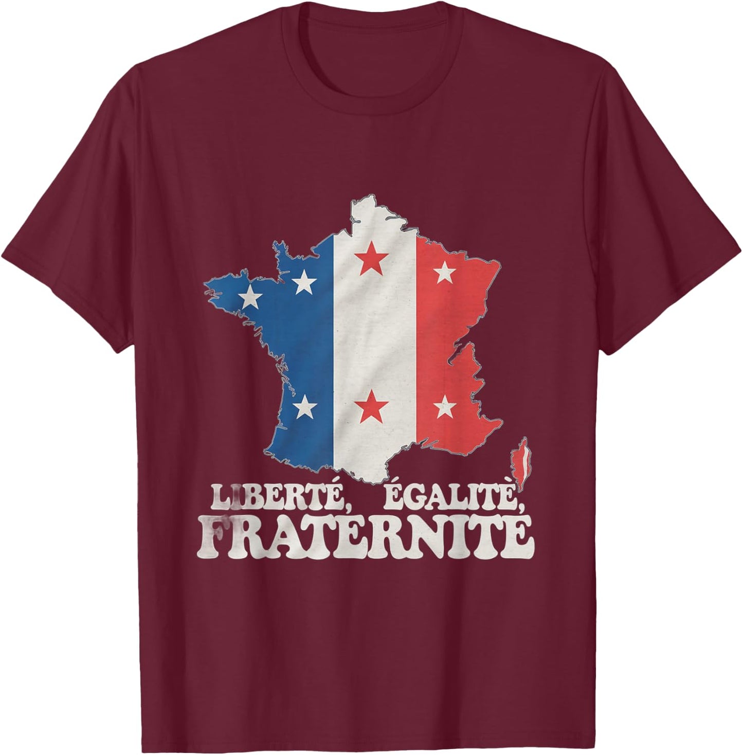 Flag France Liberty Equality Fraternity France Card Memes , Black, S T-Shirt - T-Shirt | Maroon