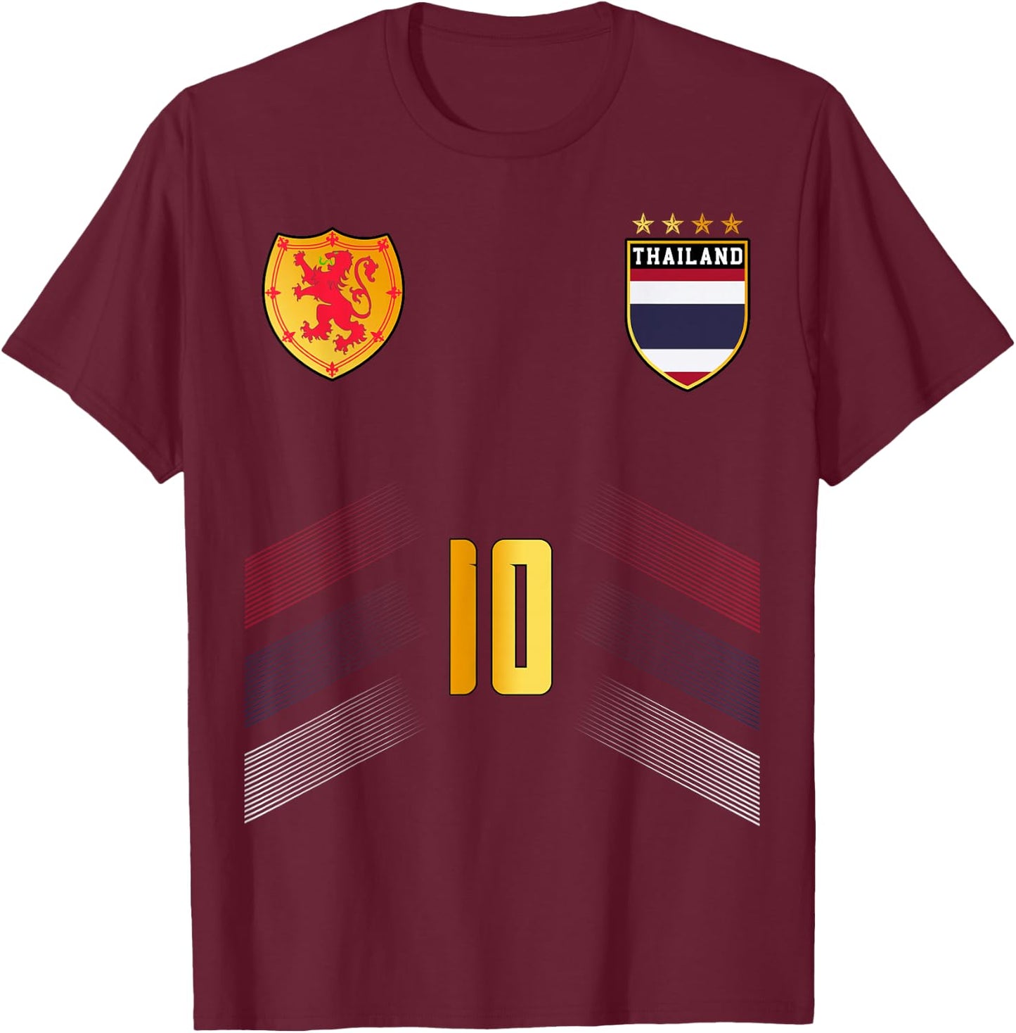 Lustige Retro-Thailand-Flagge, Thailand-Flagge T-Shirt - T-Shirt | Maroon