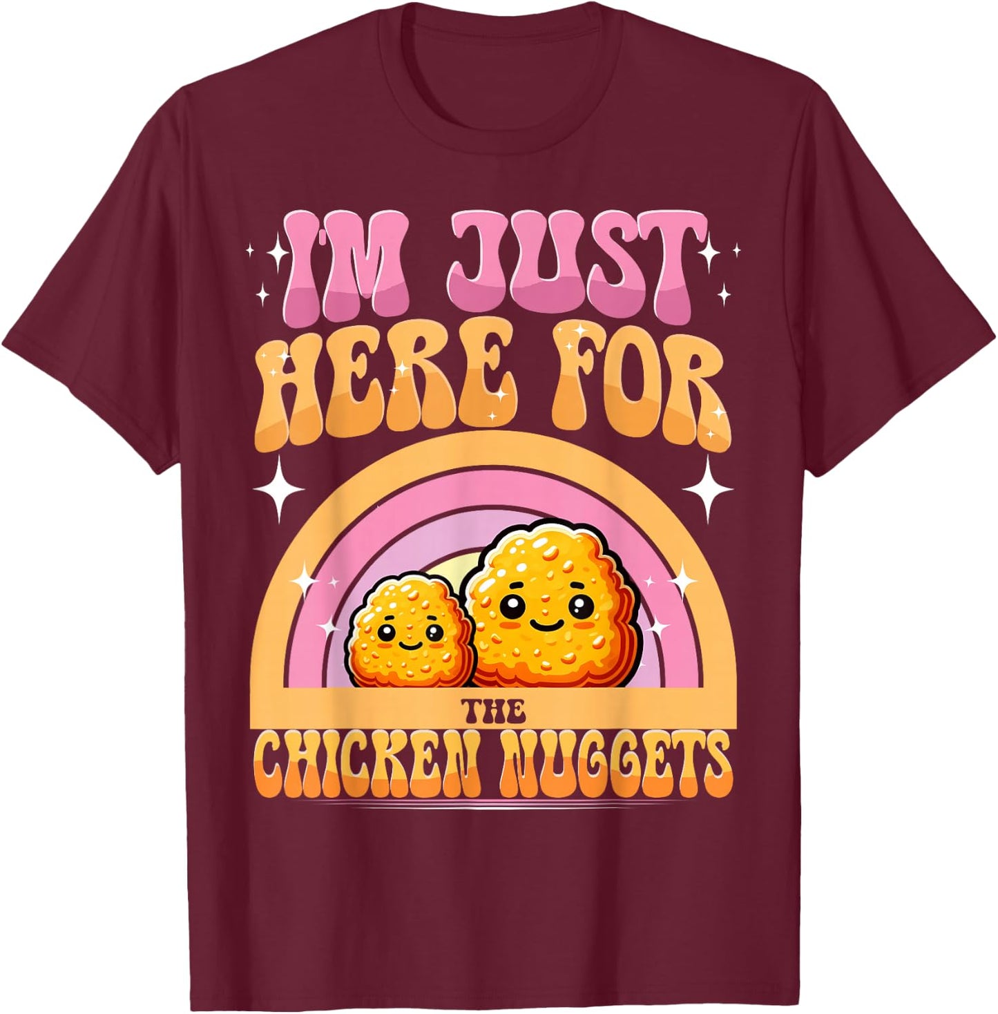Cute Chicken Nuggets Kids T-Shirt - T-Shirt | Maroon