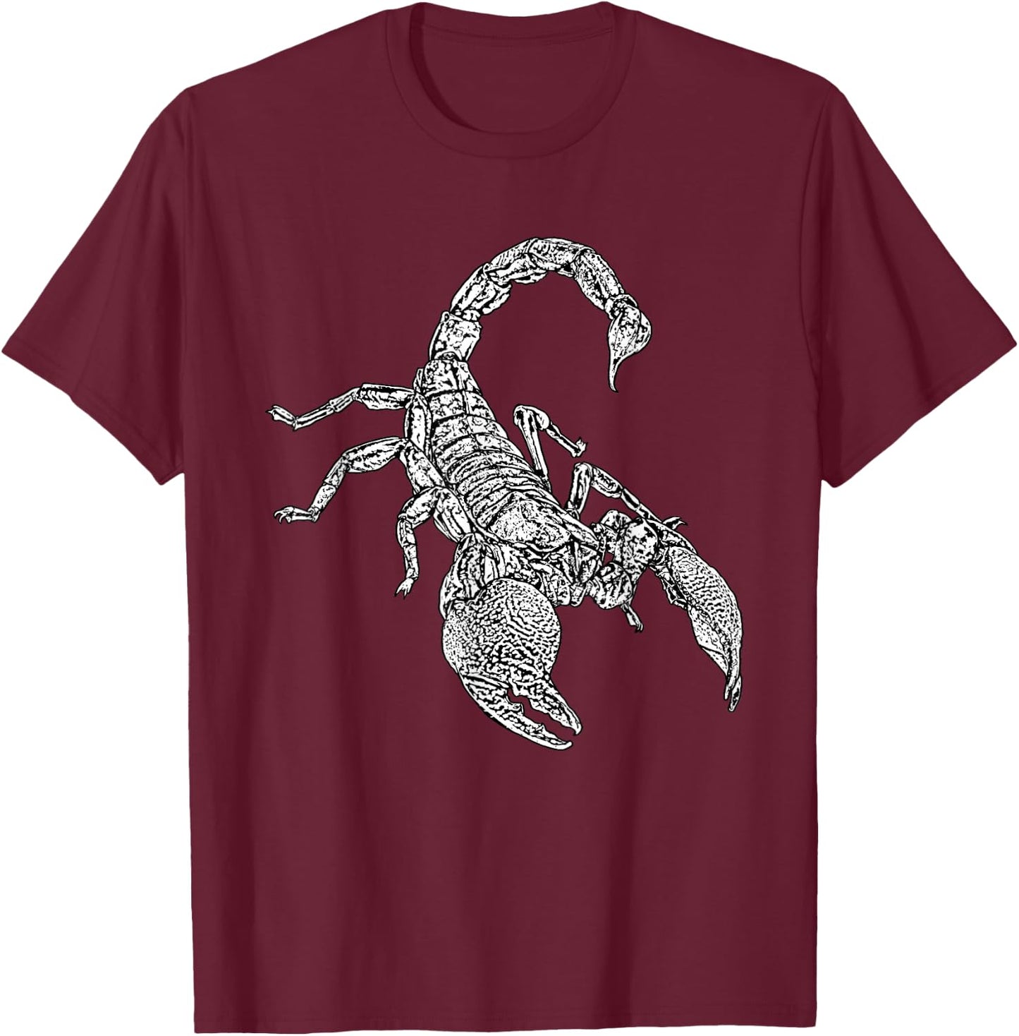 White Scorpion Graphics T-Shirt - T-Shirt | Maroon