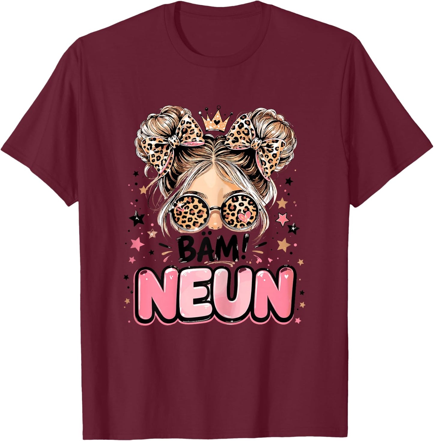 9. Geburtstag Mädchen 9 Jahre 2017 Lustig Geschenk T-Shirt - T-Shirt | Maroon