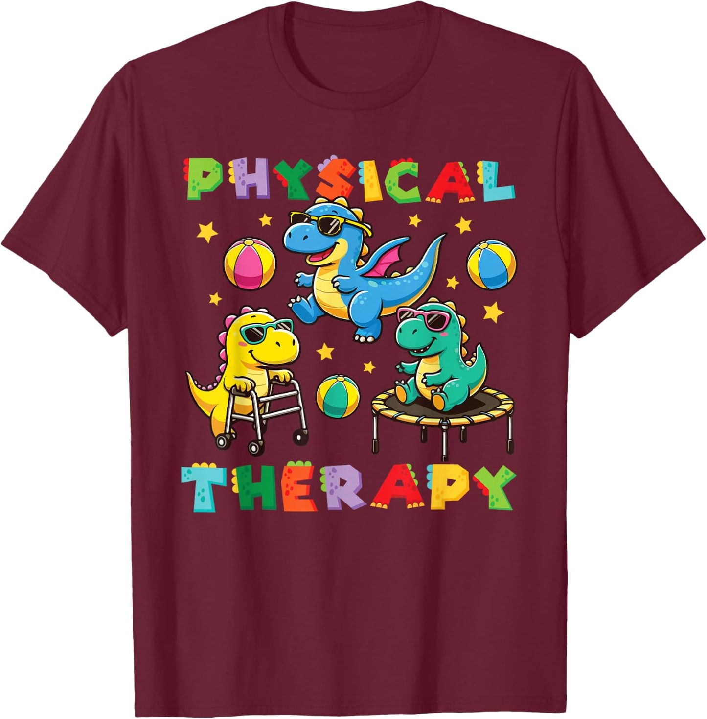 Child Classic Black Dinosaur Print T-Shirt - T-Shirt | Maroon