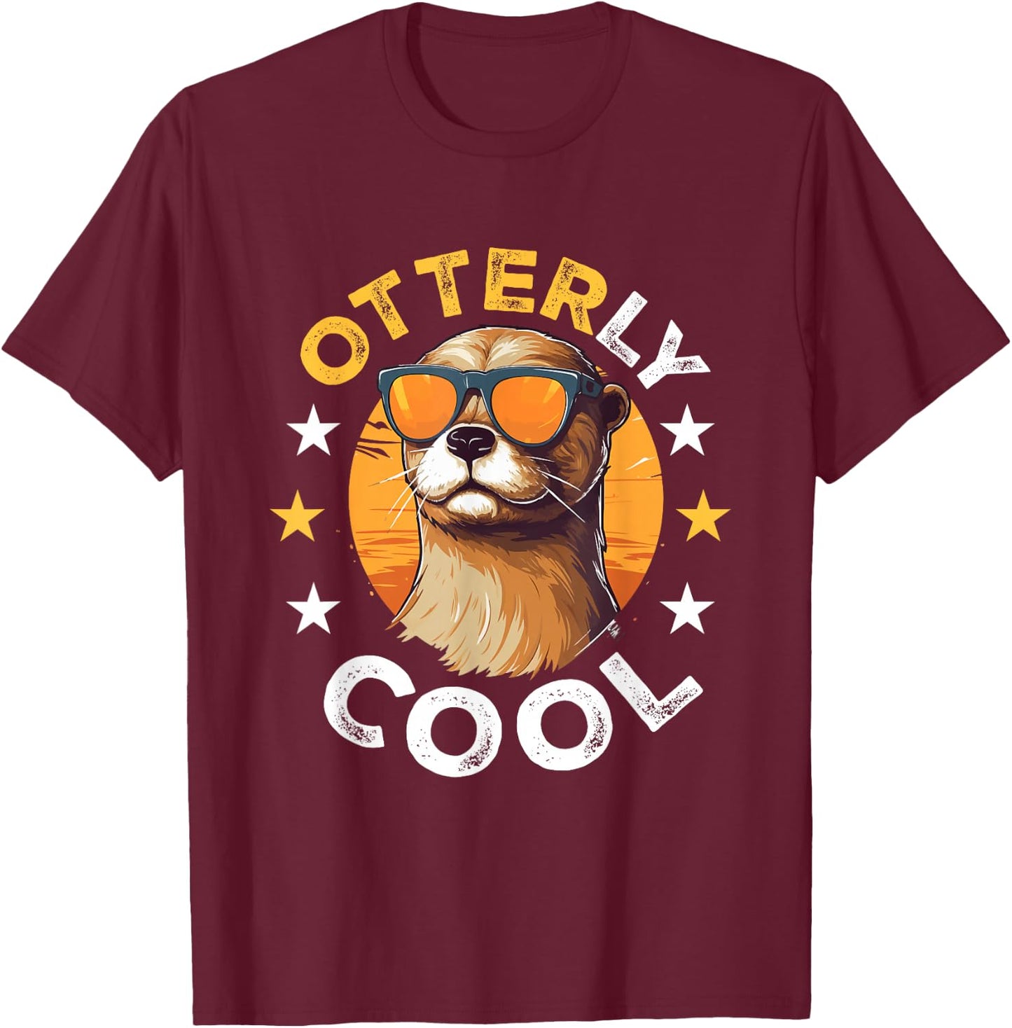 Otter Animal Kids & Adult - Otterly Cool T-Shirt - T-Shirt | Maroon
