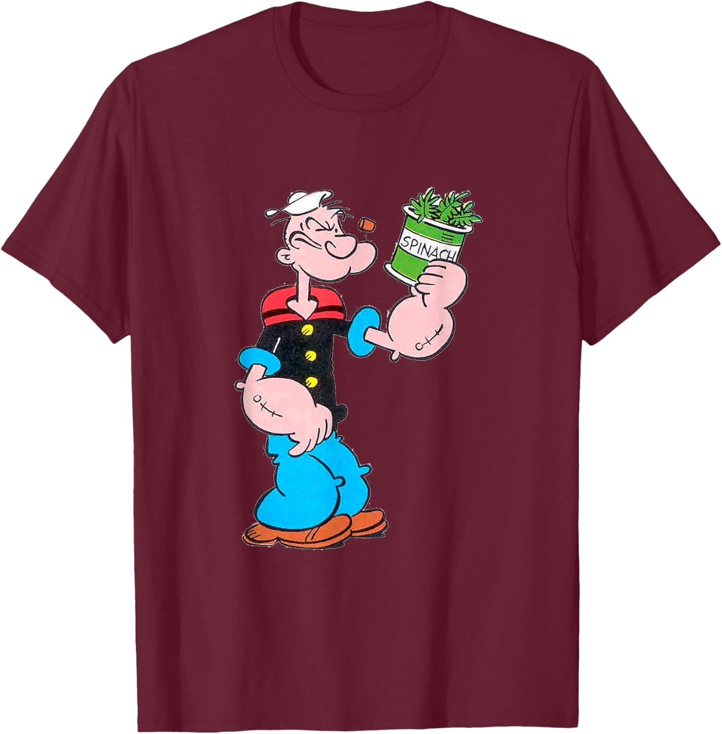 Popeye der Matrosenmann Spinat – Retro 1929 Cartoon Kunst T-Shirt - T-Shirt | Maroon