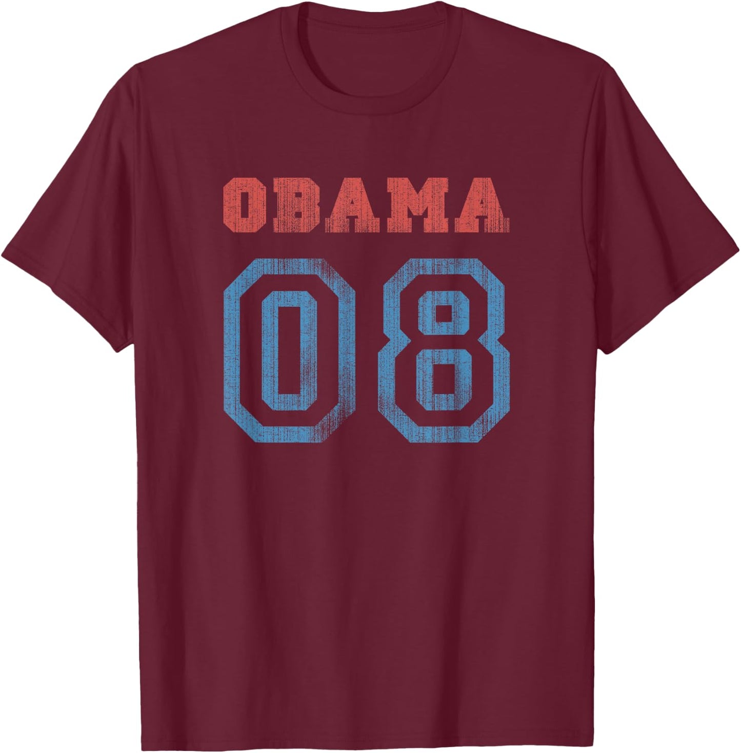 Vintage Obama 08 T-Shirt - T-Shirt | Maroon