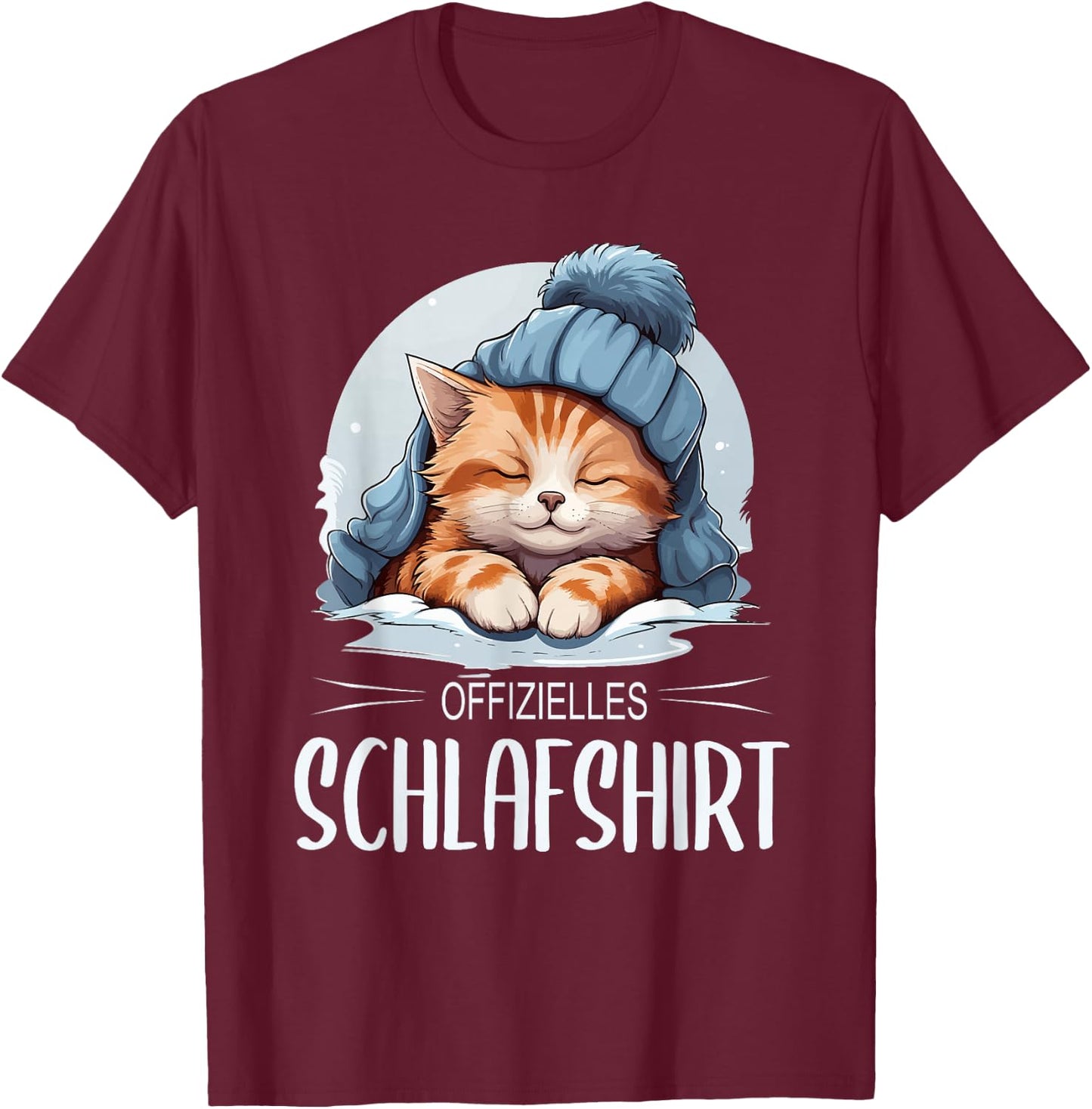 Official Sleep Shirt Kitten Pyjamas Cat , black T-Shirt - T-Shirt | Maroon