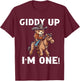 Cowboy 1st Birthday Teddy Bear Western Horse 1 Year Old Boy T-Shirt - T-Shirt | Maroon