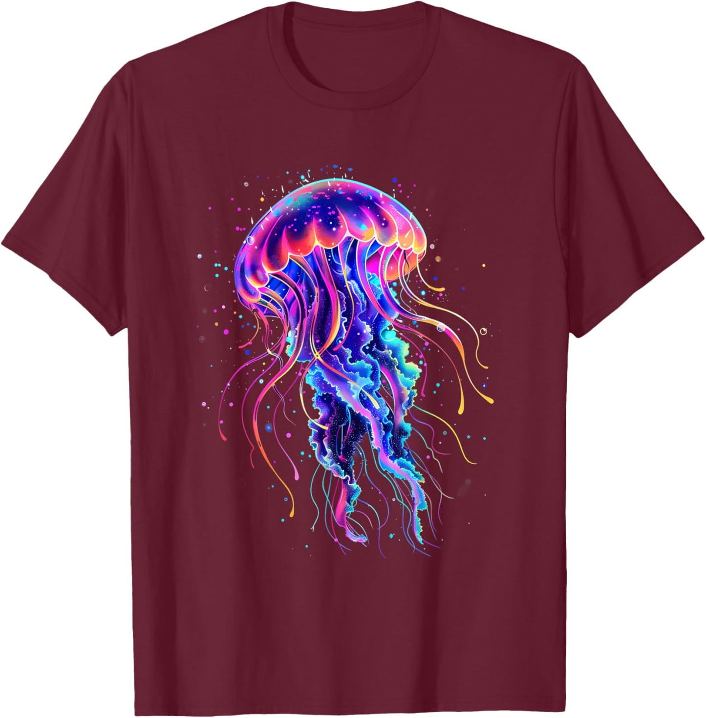 Sea Ocean Jellyfish Marine Mammal Ocean Sea Animal Jellyfish , black T-Shirt - T-Shirt | Maroon