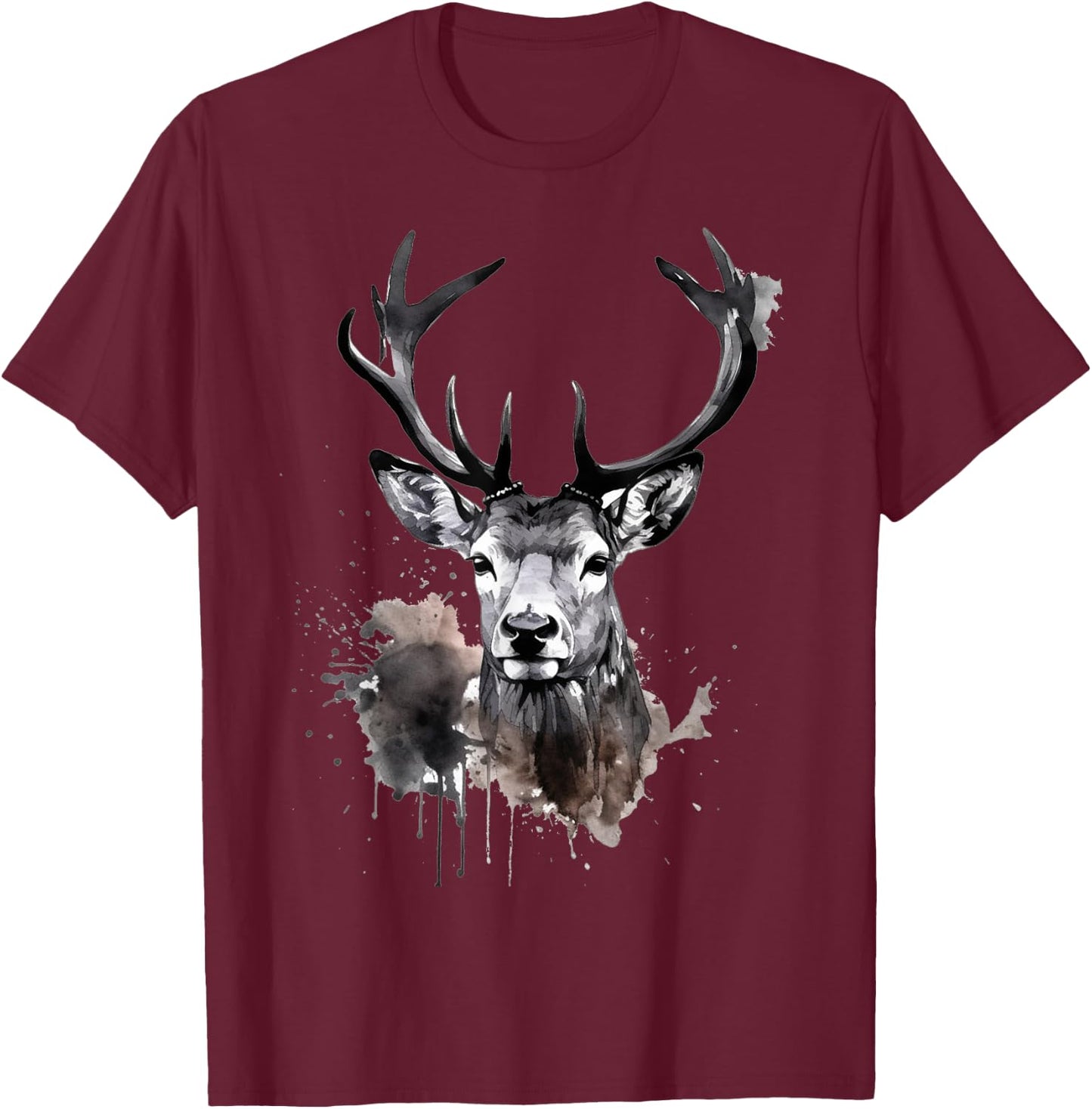 Hirsch for Costume and Lederhosen Men's Boys , black T-Shirt - T-Shirt | Maroon