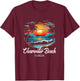 Family Vacation Retro Sunset Florida Clearwater Beach T-Shirt - T-Shirt | Maroon