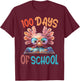 100 Days Of School Axolotl Sea 100th Day of School Axolotl T-Shirt - T-Shirt | Maroon