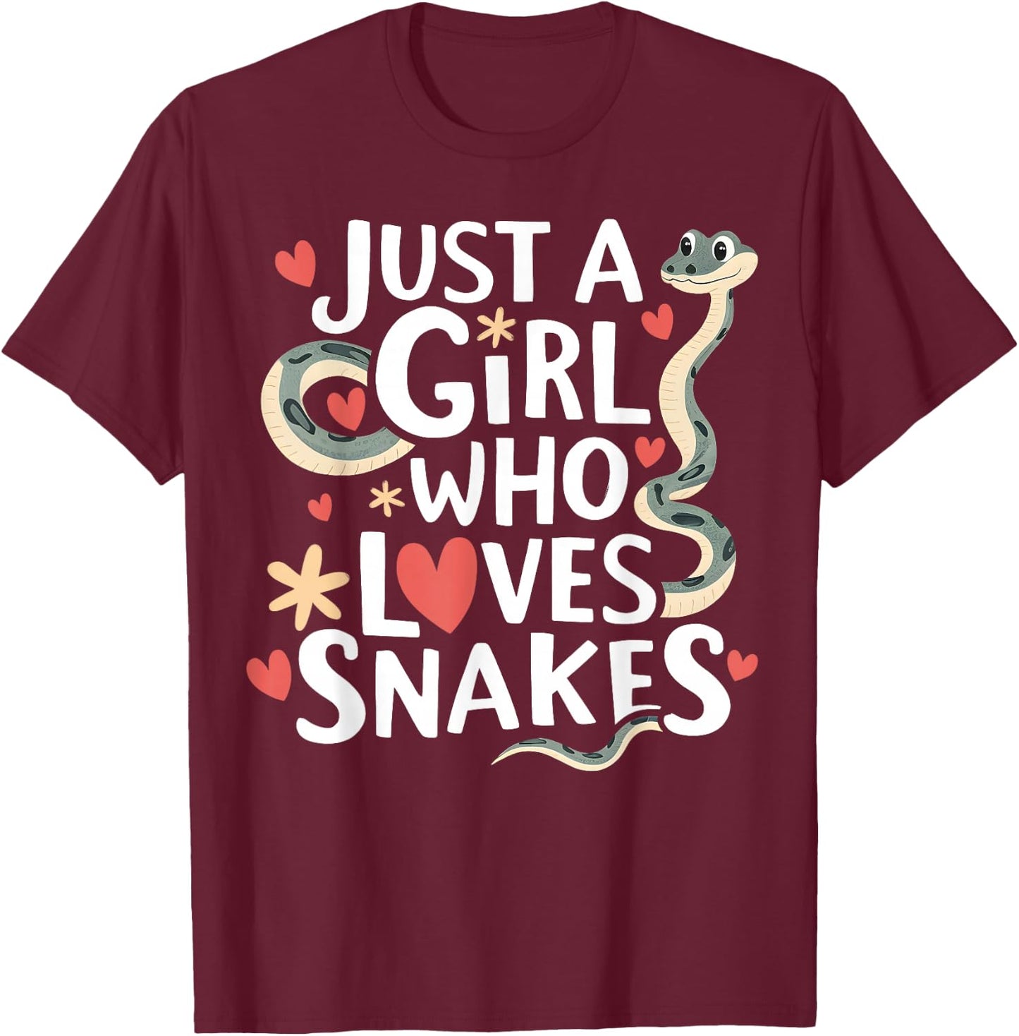 Girl Who Loves Snakes I Woman Snake Handler T-Shirt - T-Shirt | Maroon