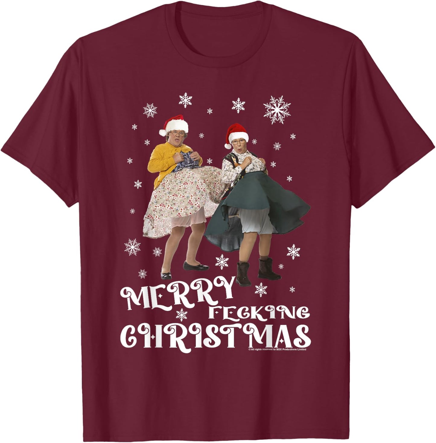 Mrs Brown's Boys Merry Christmas T-Shirt - T-Shirt | Maroon