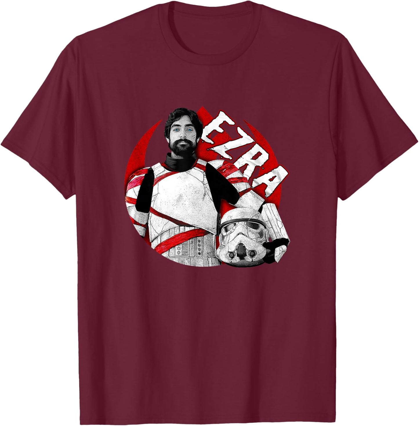 Star Wars: Ahsoka Ezra Stormtrooper Suit Vintage Portrait T-Shirt - T-Shirt | Maroon
