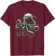 Steampunk Pieuvre Vintage Art Hommes Femmes Enfants Rétro T-Shirt - T-Shirt | Maroon