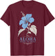 Hibiscus Flower Aloha State of Mind Illustration T-Shirt - T-Shirt | Maroon