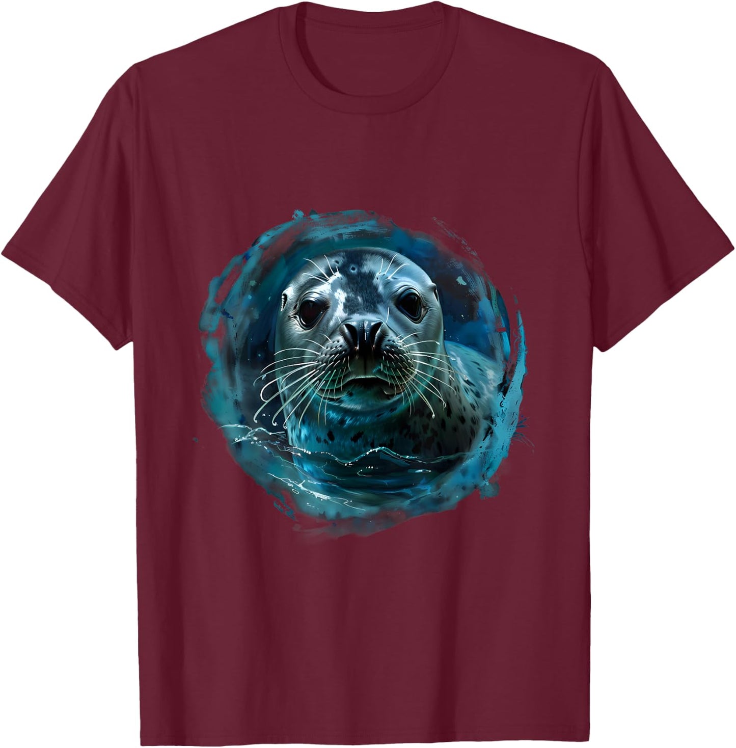 Seal Ocean Sea Seal Motif Sea Ocean Animal Marine Mammal T-Shirt - T-Shirt | Maroon
