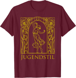 Jugendstil Dancing Woman Art Nouveau Design Vintage Flower T-Shirt - T-Shirt | Maroon
