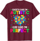 Society Says I'm Autistic God Says I'm Perfect - Autism Kids T-Shirt - T-Shirt | Maroon