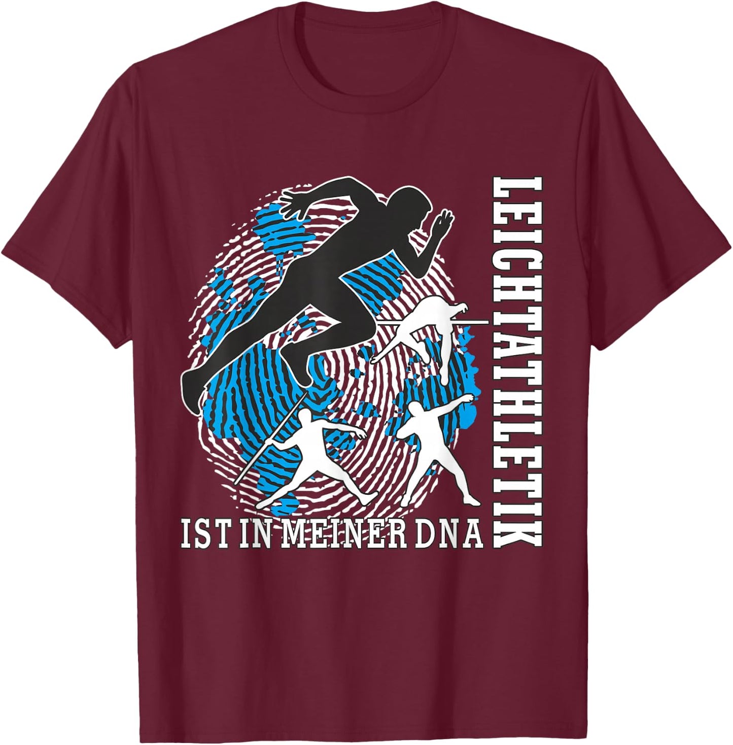 Leichtathletik ist in meiner DNA Leichtathlet Männer Jungen T-Shirt - T-Shirt | Maroon