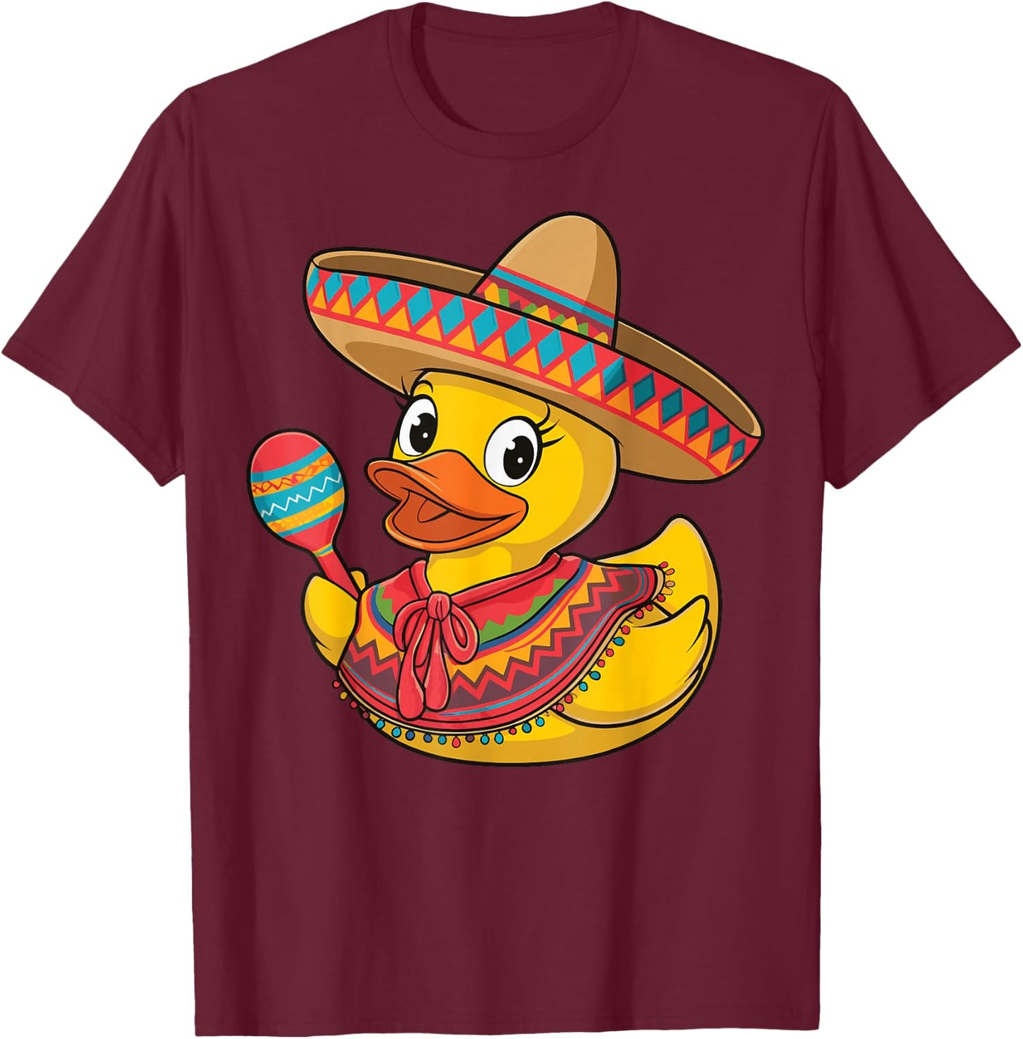 Rubber Duck Cinco De Mayo T-Shirt - T-Shirt | Maroon