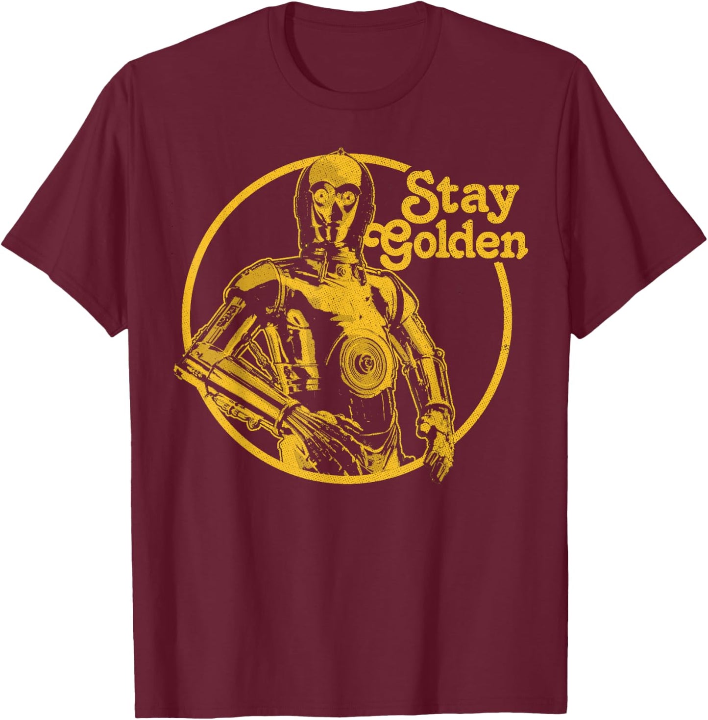 Star Wars C-3PO Stay Golden T-Shirt - T-Shirt | Maroon