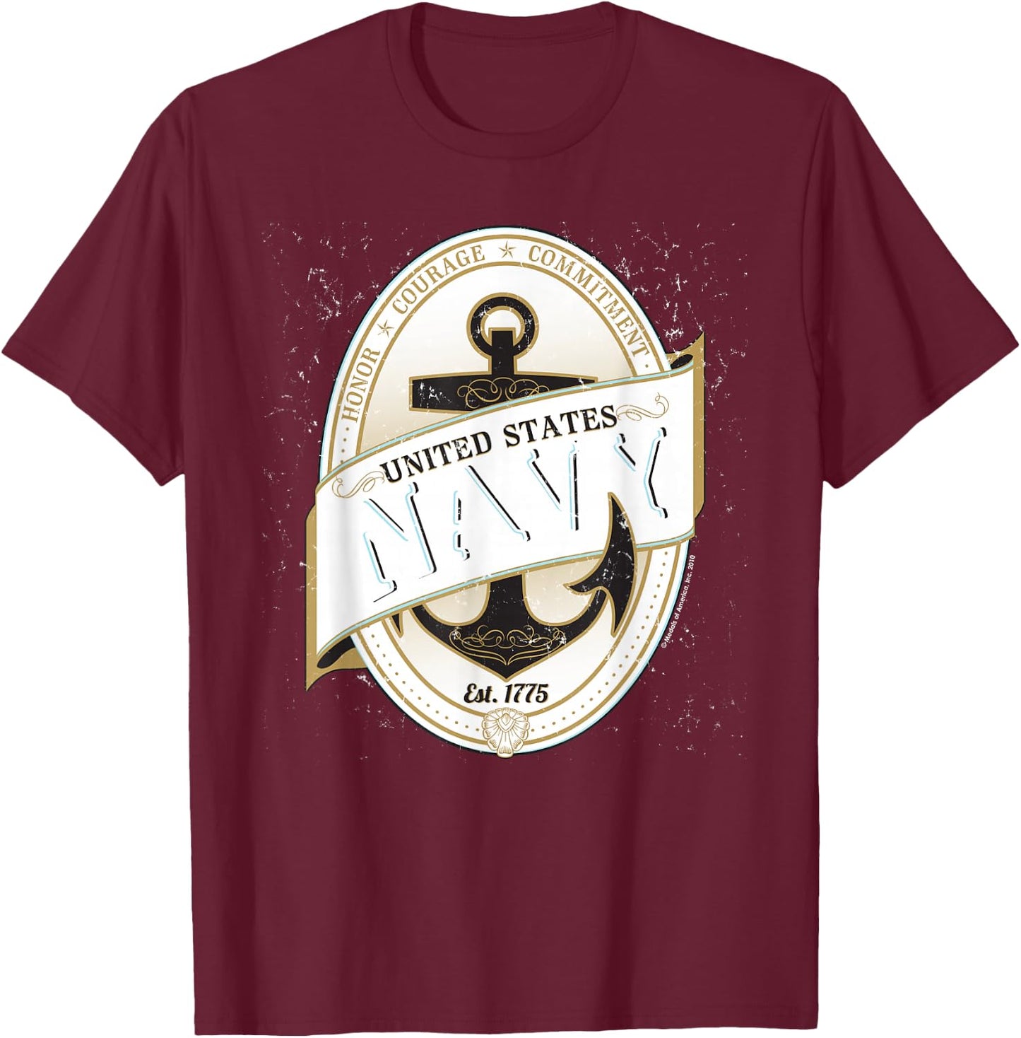 United States Navy Usn T-Shirt - T-Shirt | Maroon