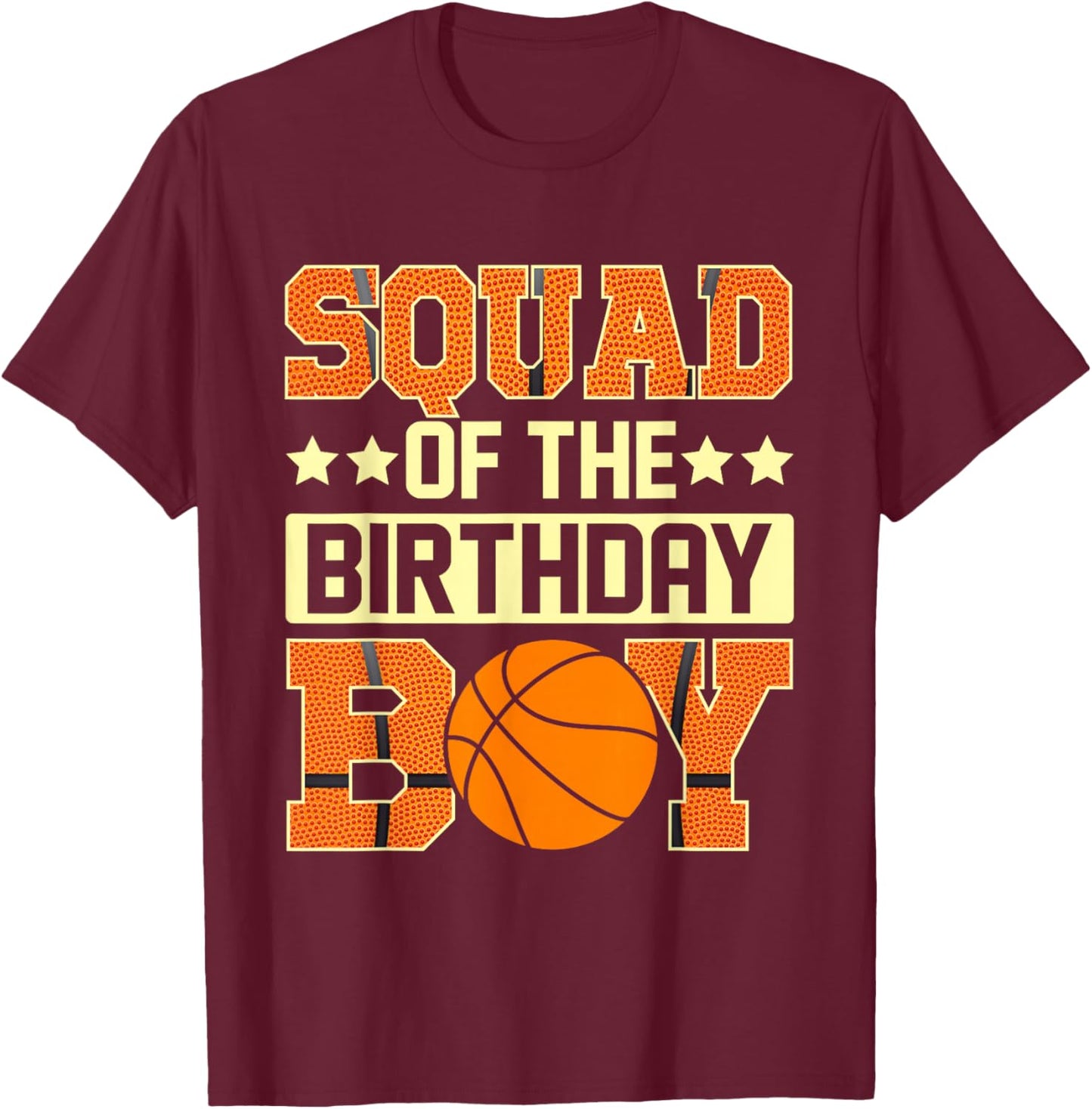 Squad Of The Birthday Boy Basketball Baller Kids T-Shirt - T-Shirt | Maroon