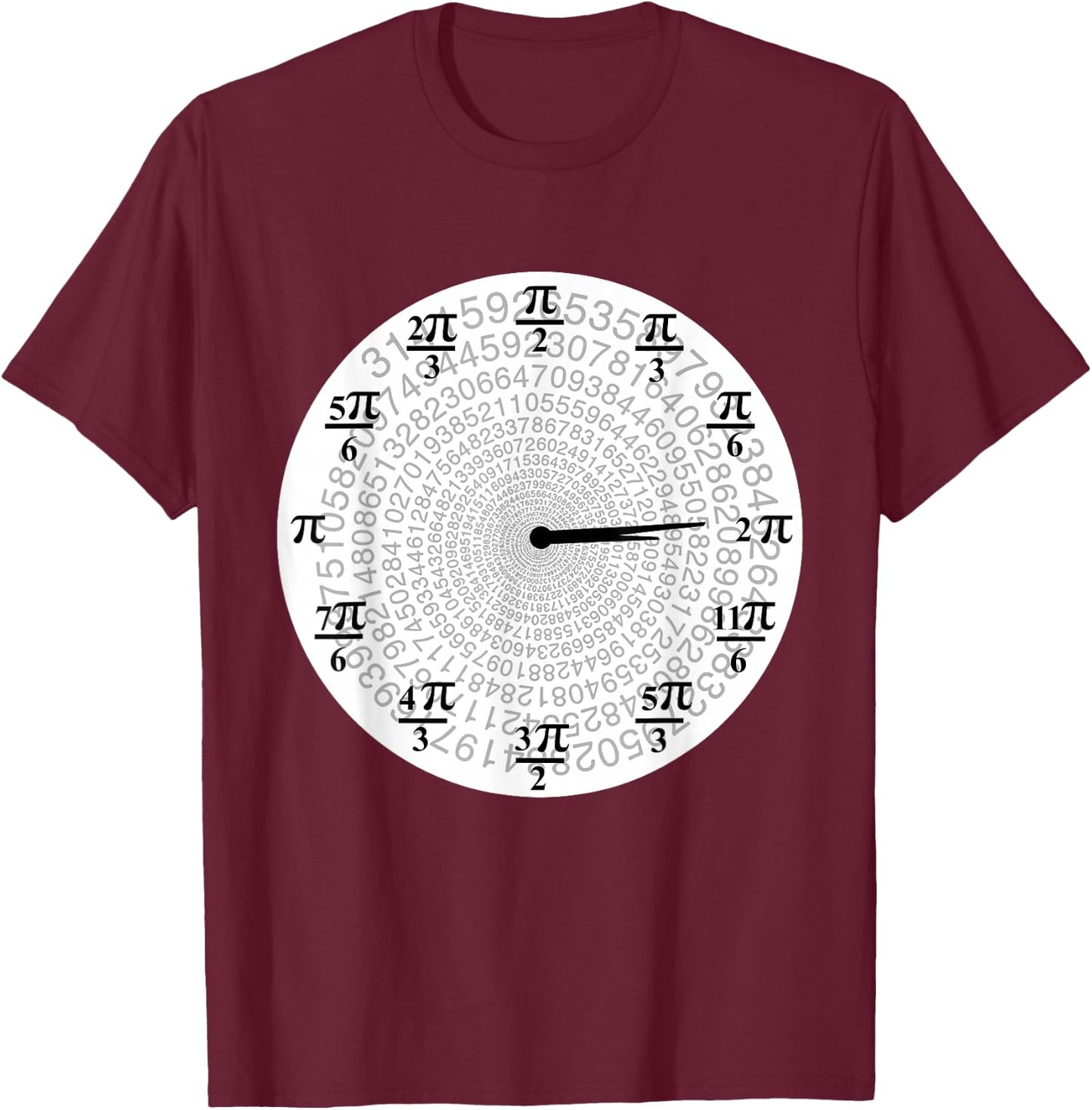 Horloge Pi 3:14 Pi Horloge analogique T-Shirt - T-Shirt | Maroon