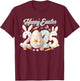 Happy Easter 2025 Bunny Rabbit Face Easter Day Women Girls T-Shirt - T-Shirt | Maroon
