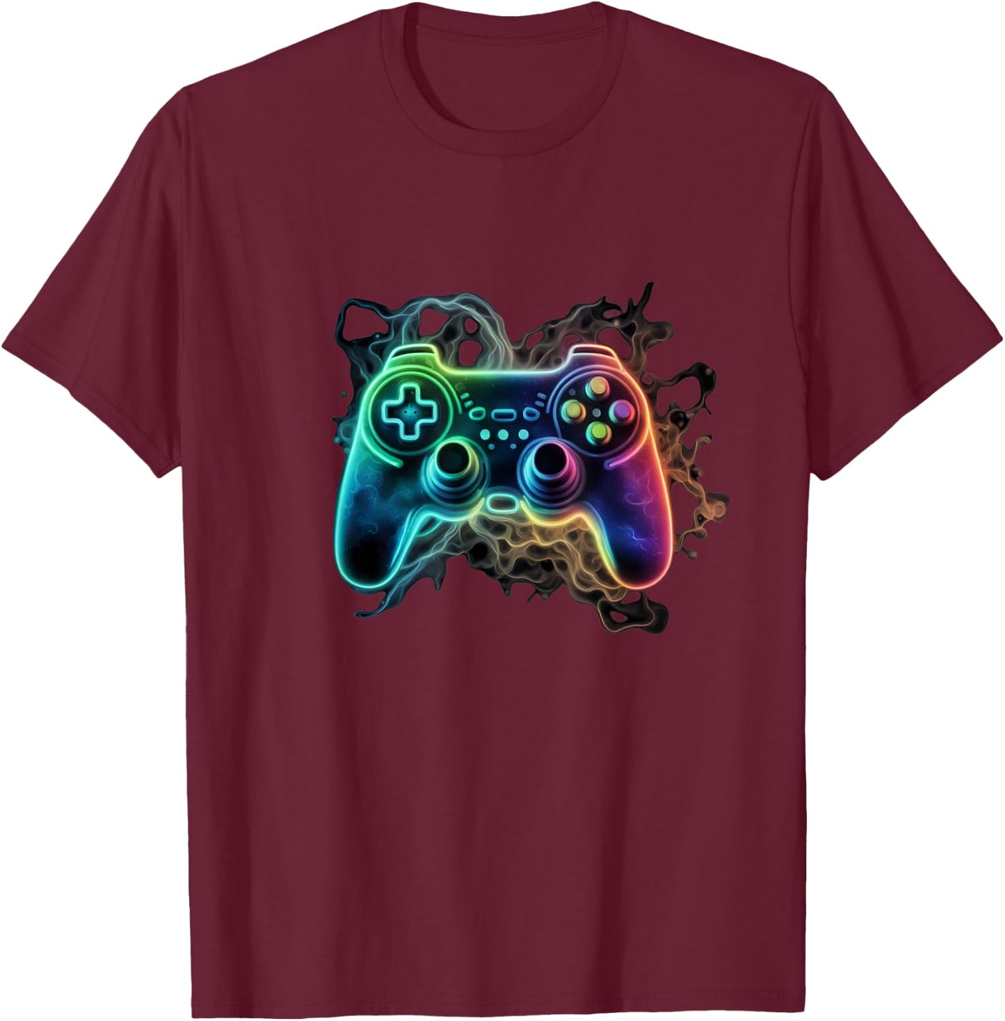 Video Games Video Game Controller Shock Lightning Bolt Gamer , black T-Shirt - T-Shirt | Maroon