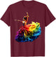 Flamenco Dancer Dress Colorful Rainbow Flamenco , Black, S T-Shirt - T-Shirt | Maroon