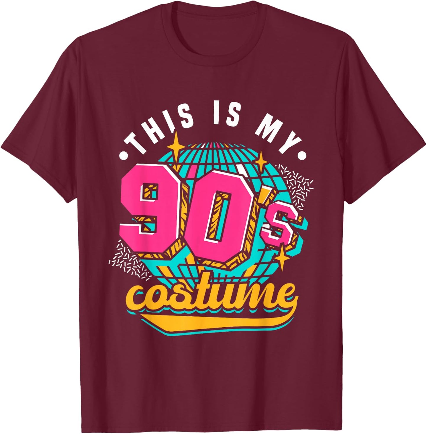 90s Fashion This Is My 90s Costume Retro Aesthetic T-Shirt - T-Shirt | Maroon
