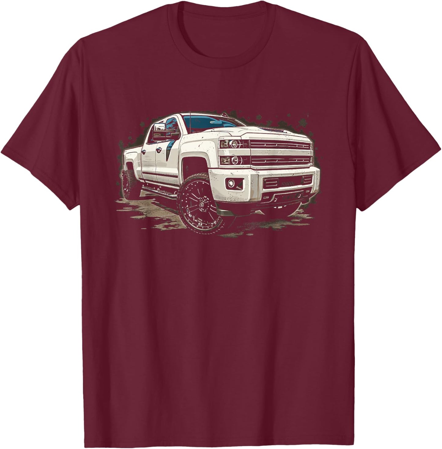 Silverado Crew Cab 2014-2019 Silverado 1500 2500 GMT Truck T-Shirt - T-Shirt | Maroon
