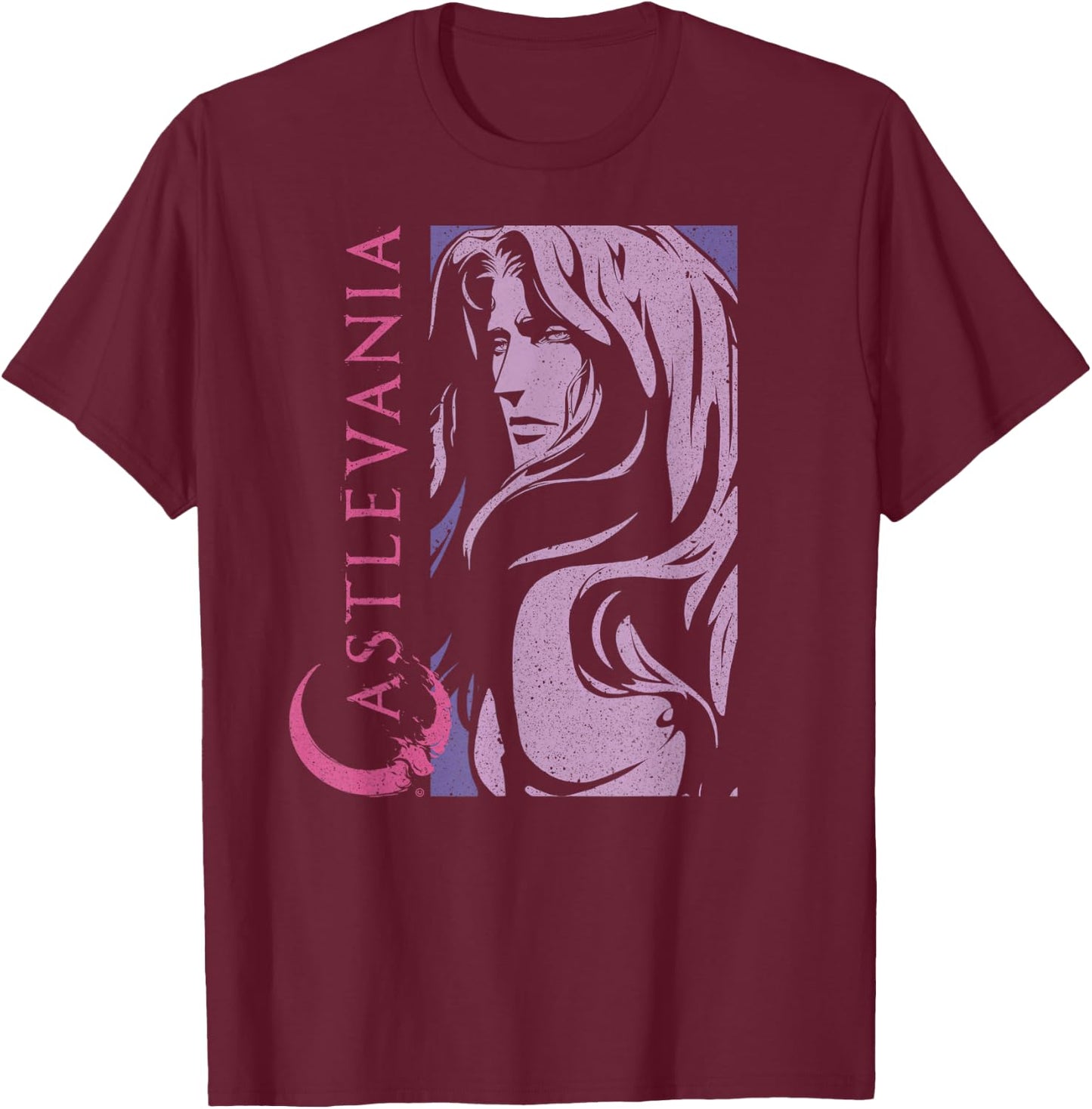Castlevania Alucard Dark Portrait T-Shirt - T-Shirt | Maroon