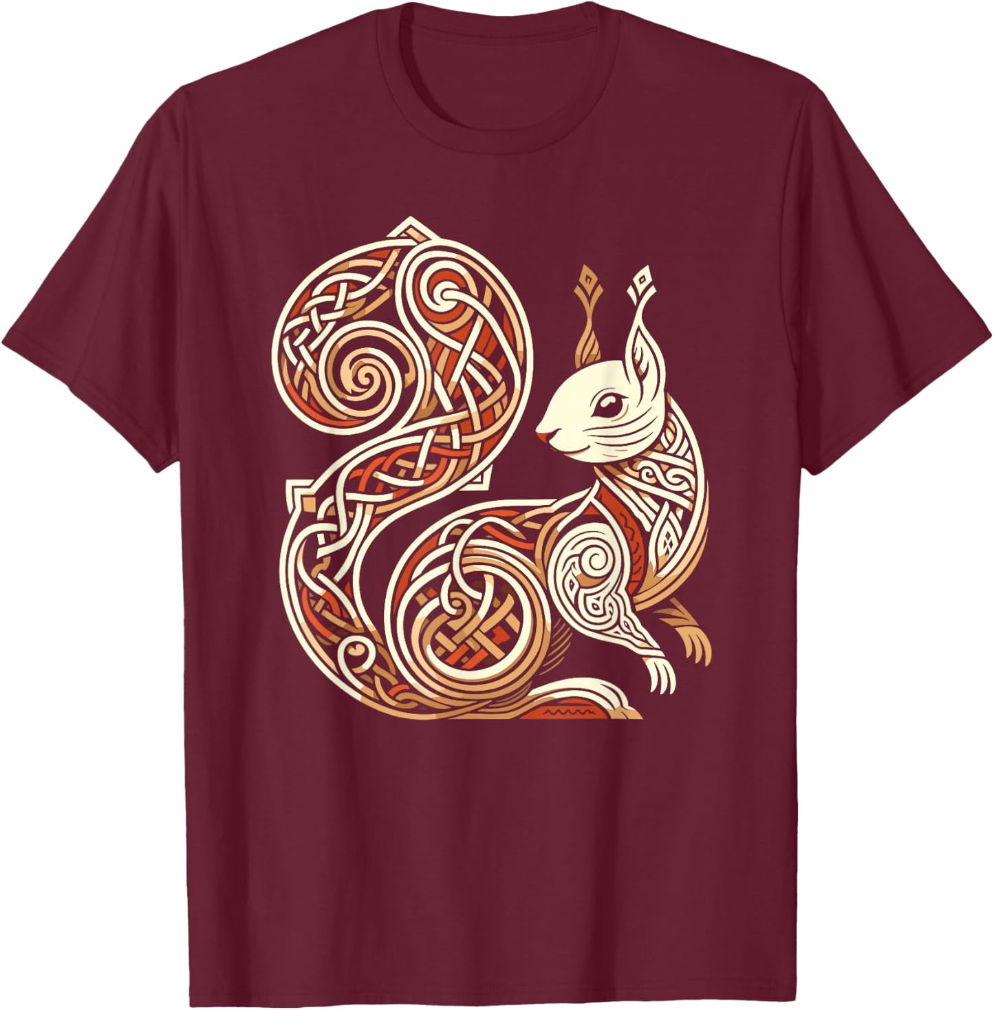 Ratatoskr Yggdrasil Squirrel Norse Mythology T-Shirt - T-Shirt | Maroon