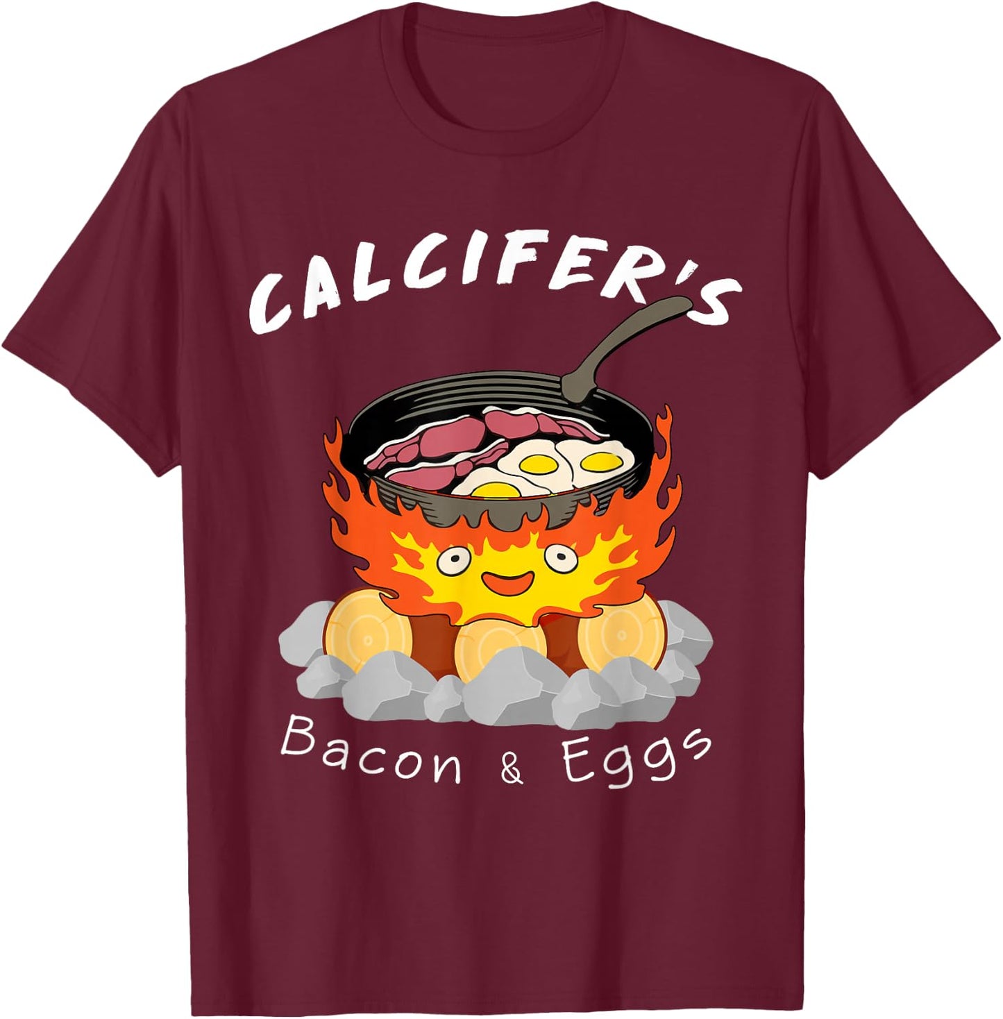 Food lover, Calcifer's bacon and egg Cook T-Shirt - T-Shirt | Maroon