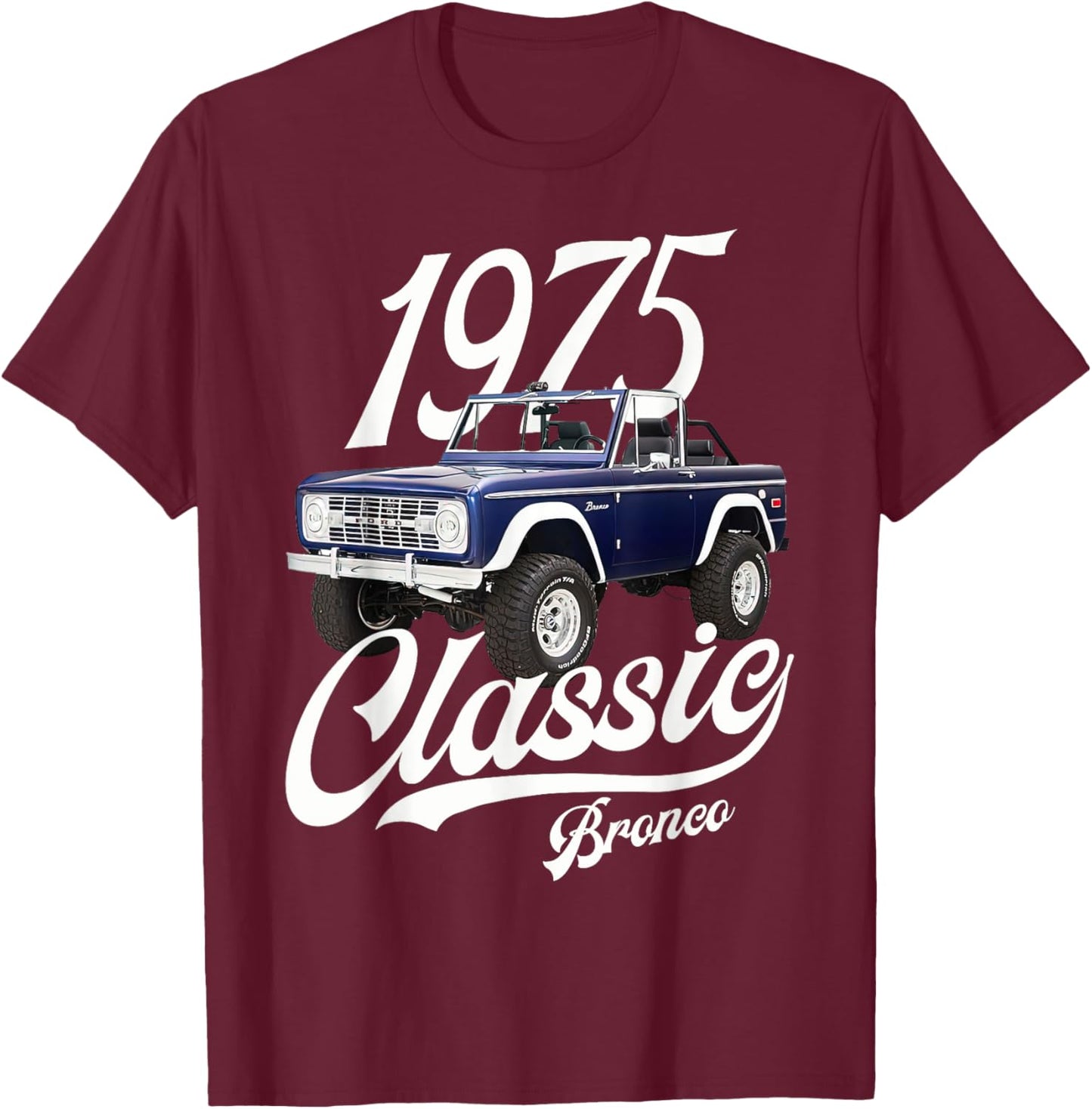Classic bronco 1975 Navy Blue Knoxville T-Shirt - T-Shirt | Maroon