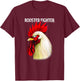 Rooster Fighter Keiji Side Profile Mean Mug Stare Down T-Shirt - T-Shirt | Maroon