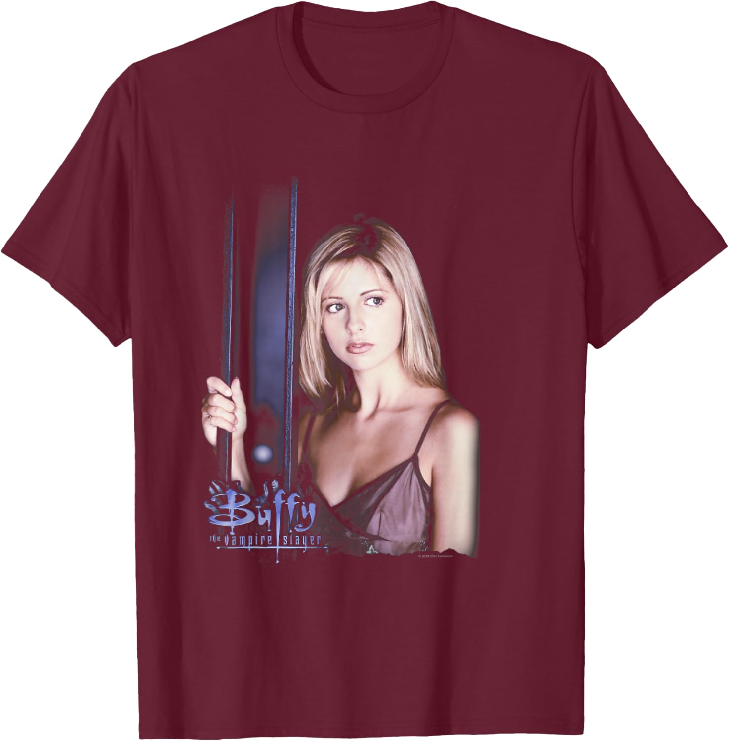 Buffy The Vampire Slayer Buffy Summers Chosen One , Black, S T-Shirt - T-Shirt | Maroon