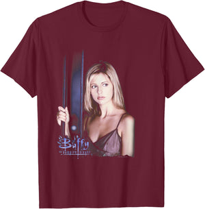 Buffy The Vampire Slayer Buffy Summers Chosen One , Black, S T-Shirt - T-Shirt | Maroon