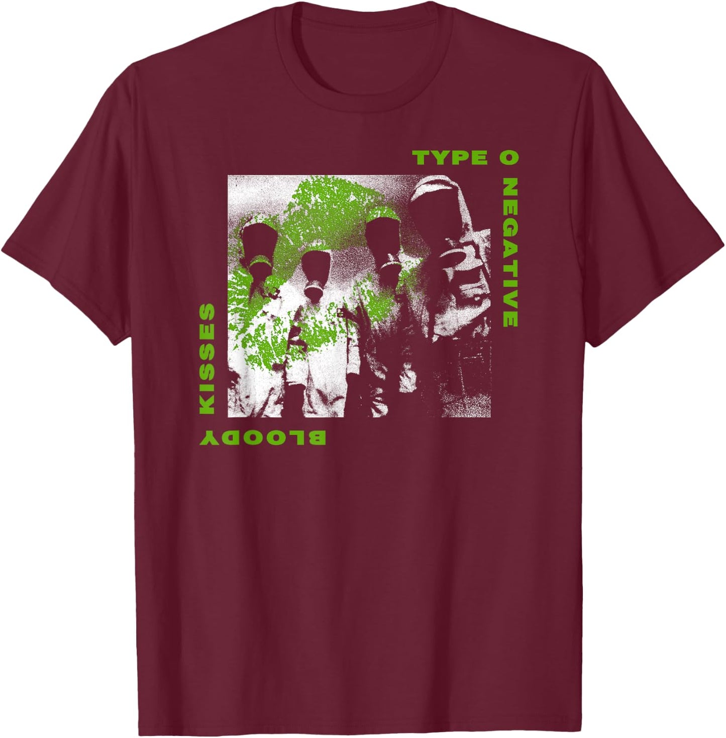 Type O Negative Hazmat Kisses , Black, S T-Shirt - T-Shirt | Maroon