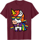 Gay Unicorn Rainbow Flag LGBT Pride Month Magical Men Women T-Shirt - T-Shirt | Maroon
