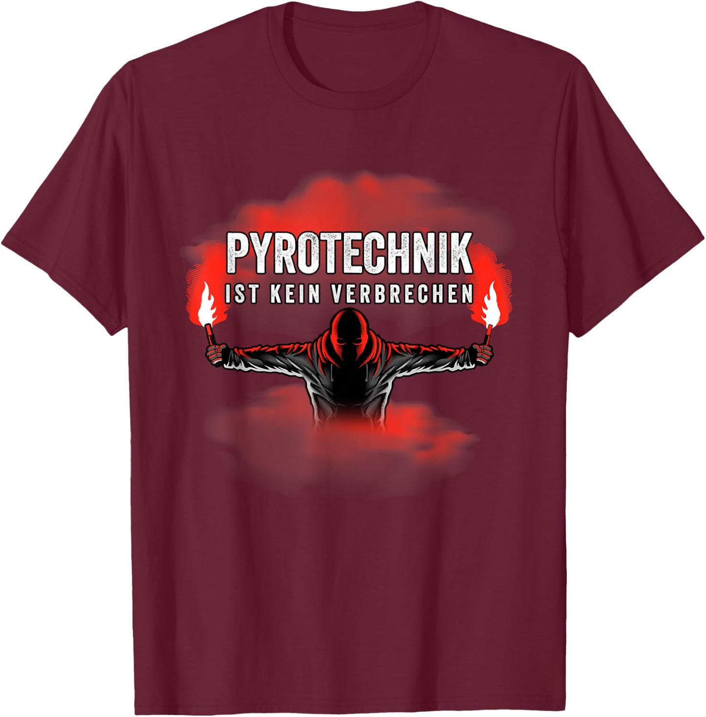 Pyrotechnique ist kein VerbrechCHEN – Pyro – Bengalo – Red T-Shirt - T-Shirt | Maroon