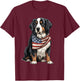 Berner US Flag Bernese Mountain Dog Owner Mom Dad Men Women T-Shirt - T-Shirt | Maroon