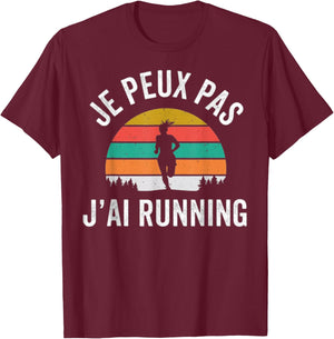 Running humour Je Peux Pas J'ai Trail Running , Black, S T-Shirt - T-Shirt | Maroon