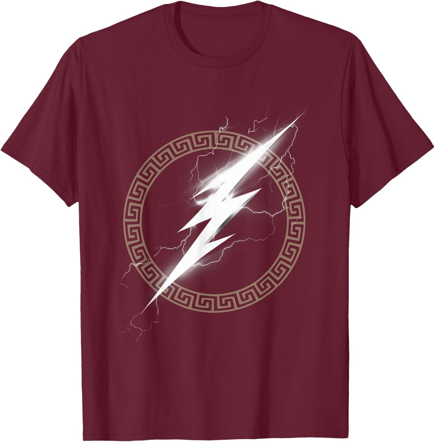 Zeus, ancient Greek god, lightning symbol , Black, S T-Shirt - T-Shirt | Maroon